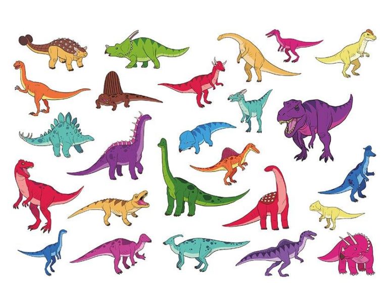 bright colored dinosaurs